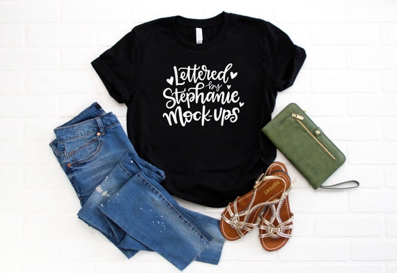 Bella Canvas 3001 Solid Black Blend T Shirt Mock Up Shirt Etsy
