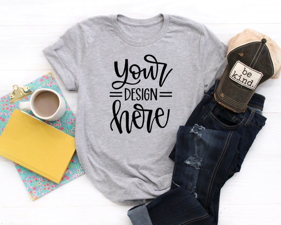 T Shirt Mock Up Nessun Tag Mom Flat Lay Caffe Le Donne Etsy