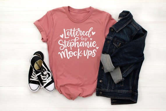 Crew Neck No Tag Mauve 3001 T Shirt Mock Up Feminine Etsy
