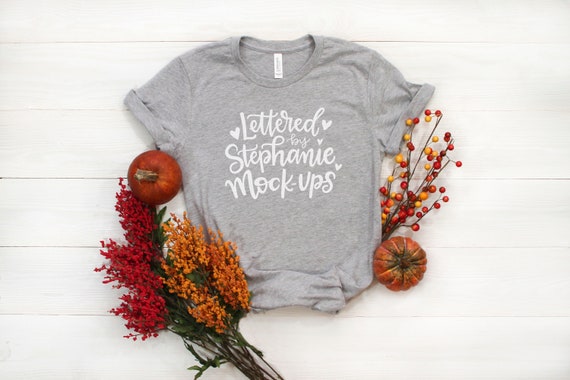 Bella Canvas 3001 Athletic Heather T Shirt Mock Up Fall Etsy