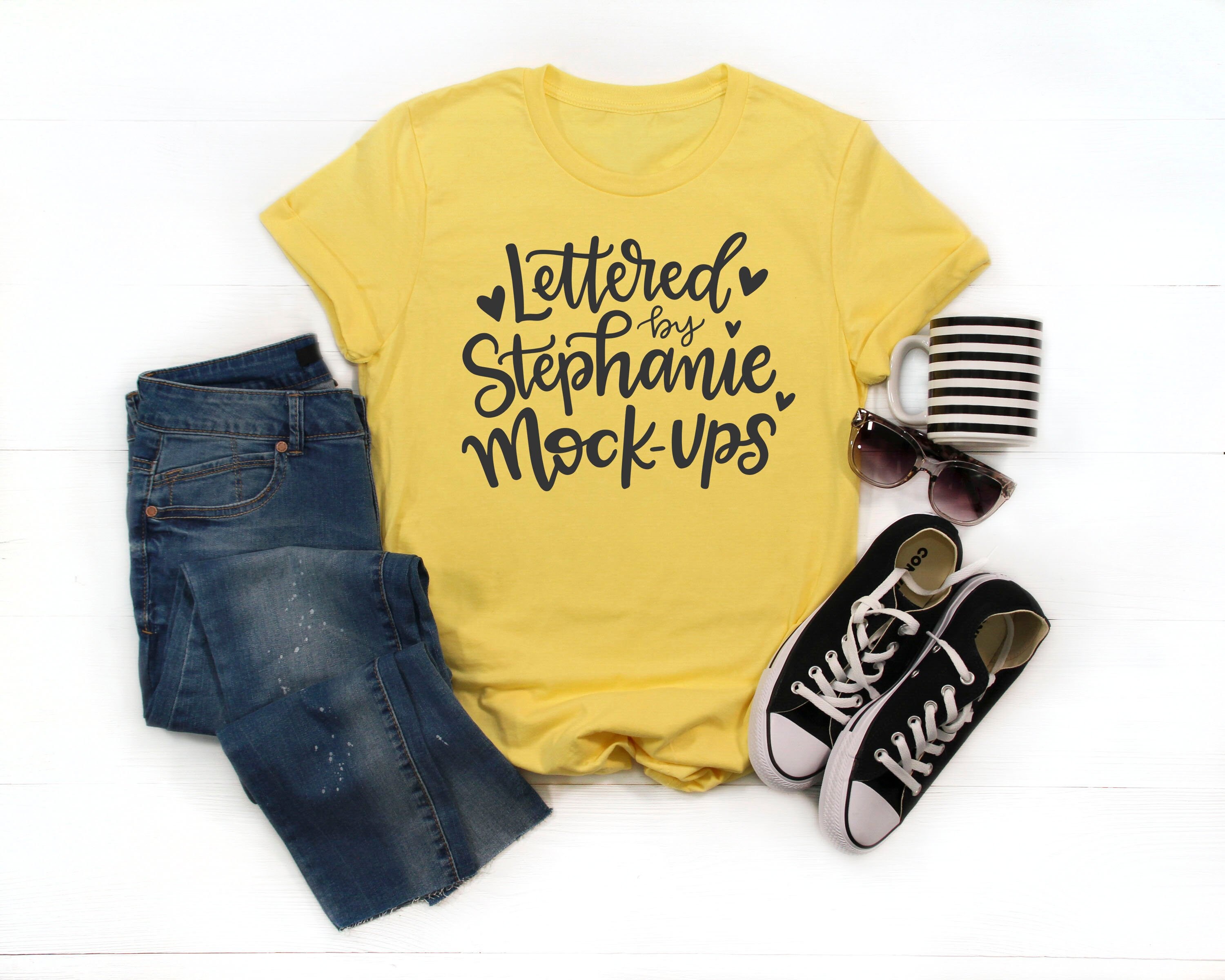 Download Yellow t-shirt mockup unisex shirt mock up tshirt mock-up ...