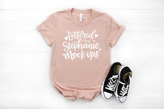 Bella Canvas 3001 Heather Prism Peach T Shirt Mock Up Etsy