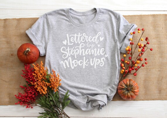 T Shirt Mock Up No Tag Fall Flat Lay Autumn Womens Etsy