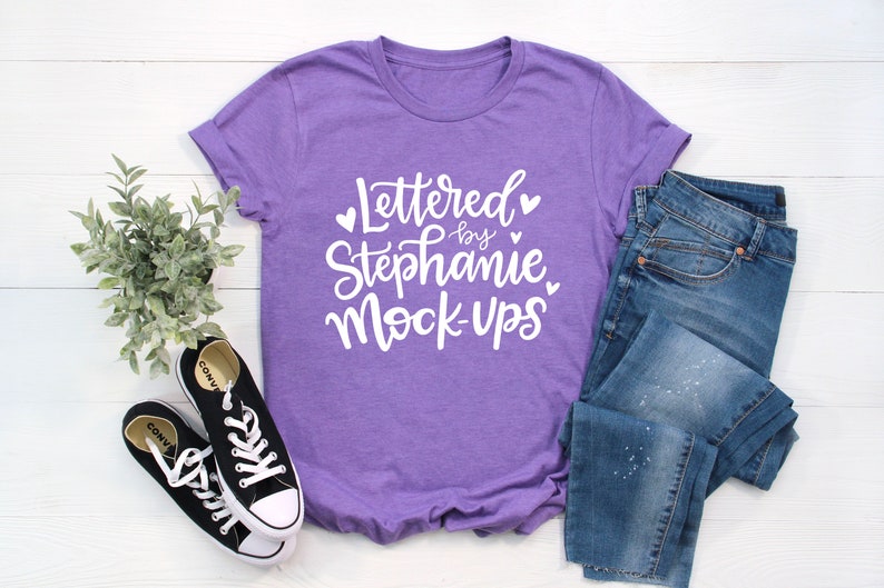 Download Shirt Mockup Bella Canvas 3001 Mockup Purple Shirt Mock up ...