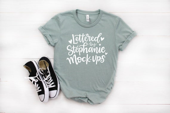 Bella Canvas 3001 Dusty Blue T Shirt Mock Up Shirt Flat Etsy