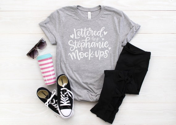 Bella Canvas 3001 Athletic Heather T Shirt Mock Up Mom Etsy