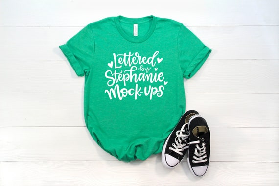 Bella Canvas 3001 Mockup Shirt Mockup Green Shirt Mock Up Etsy