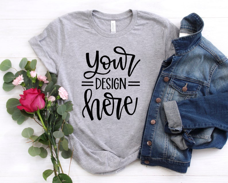 Bella Canvas 3001 Athletic Heather T-Shirt Mock Up Mom | Etsy