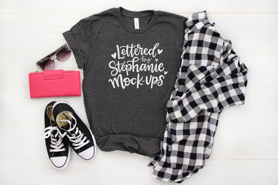 Bella Canvas 3001 Dark Heather Gray T Shirt Mockup Unisex Etsy