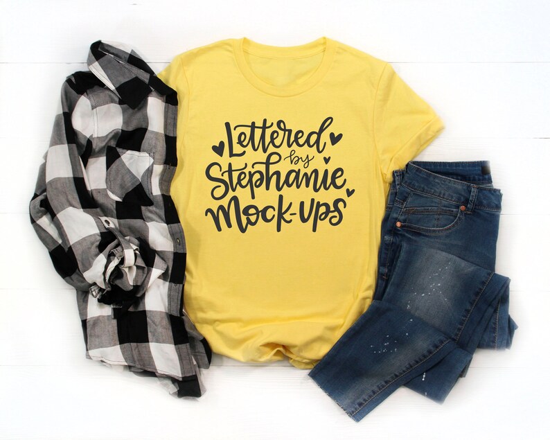 Download Yellow T Shirt Mockup Unisex Shirt Mock Up Tshirt Mock Up Etsy