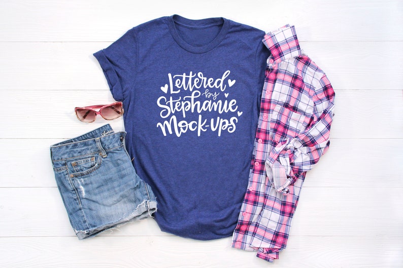 Download T shirt Mock Up Bella Canvas 3001 Mockup Navy Shirt Mock ...