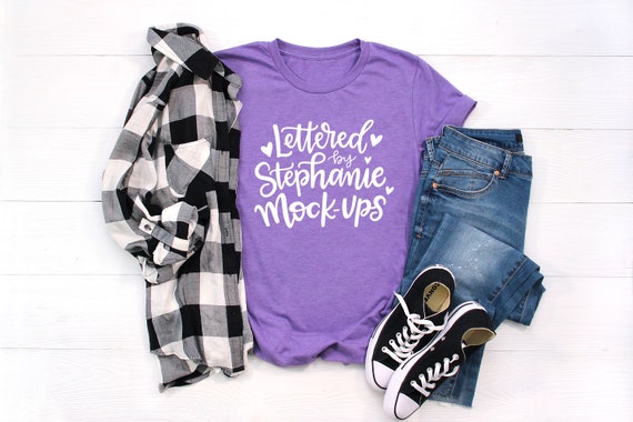 Shirt Mockup Bella Canvas 3001 Mockup Purple Shirt Mock Up Etsy