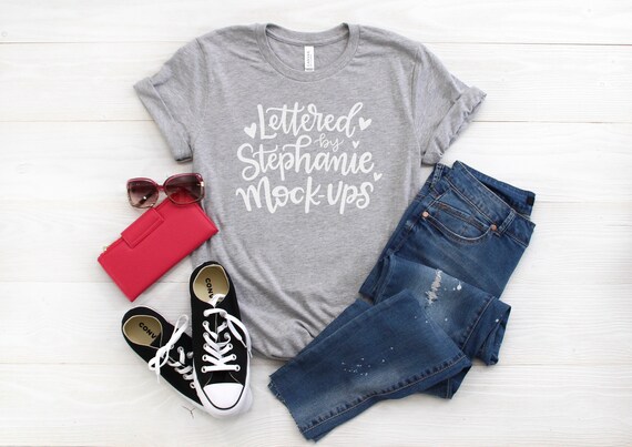 Bella Canvas 3001 Athletic Heather T Shirt Mock Up Mom Etsy
