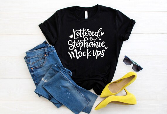 Bella Canvas 3001 Solid Black Blend T Shirt Mock Up Shirt Etsy