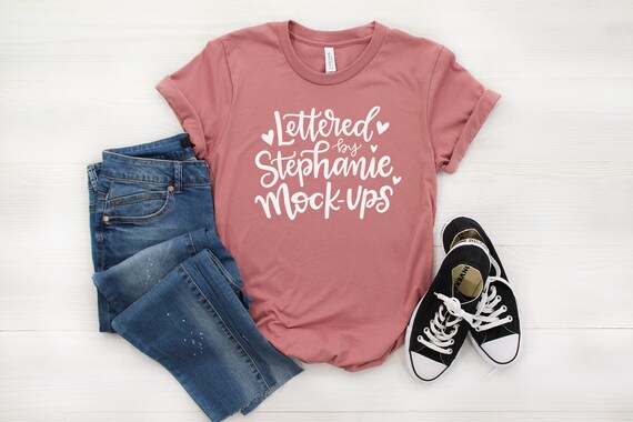 Bella Canvas 3001 Mauve Tri Blend T Shirt Mock Up Feminine Etsy