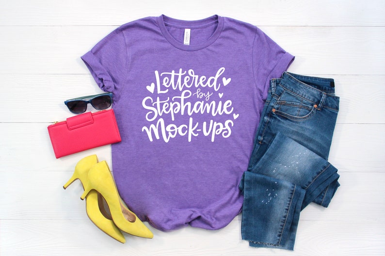 Download Bella Canvas 3001 Mockup Shirt Mockup Purple Shirt Mock up ...