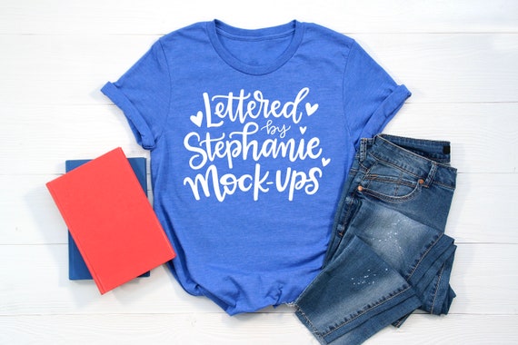 Blue Shirt Mockup Bella Canvas 3001 Mockup Royal Blue Etsy