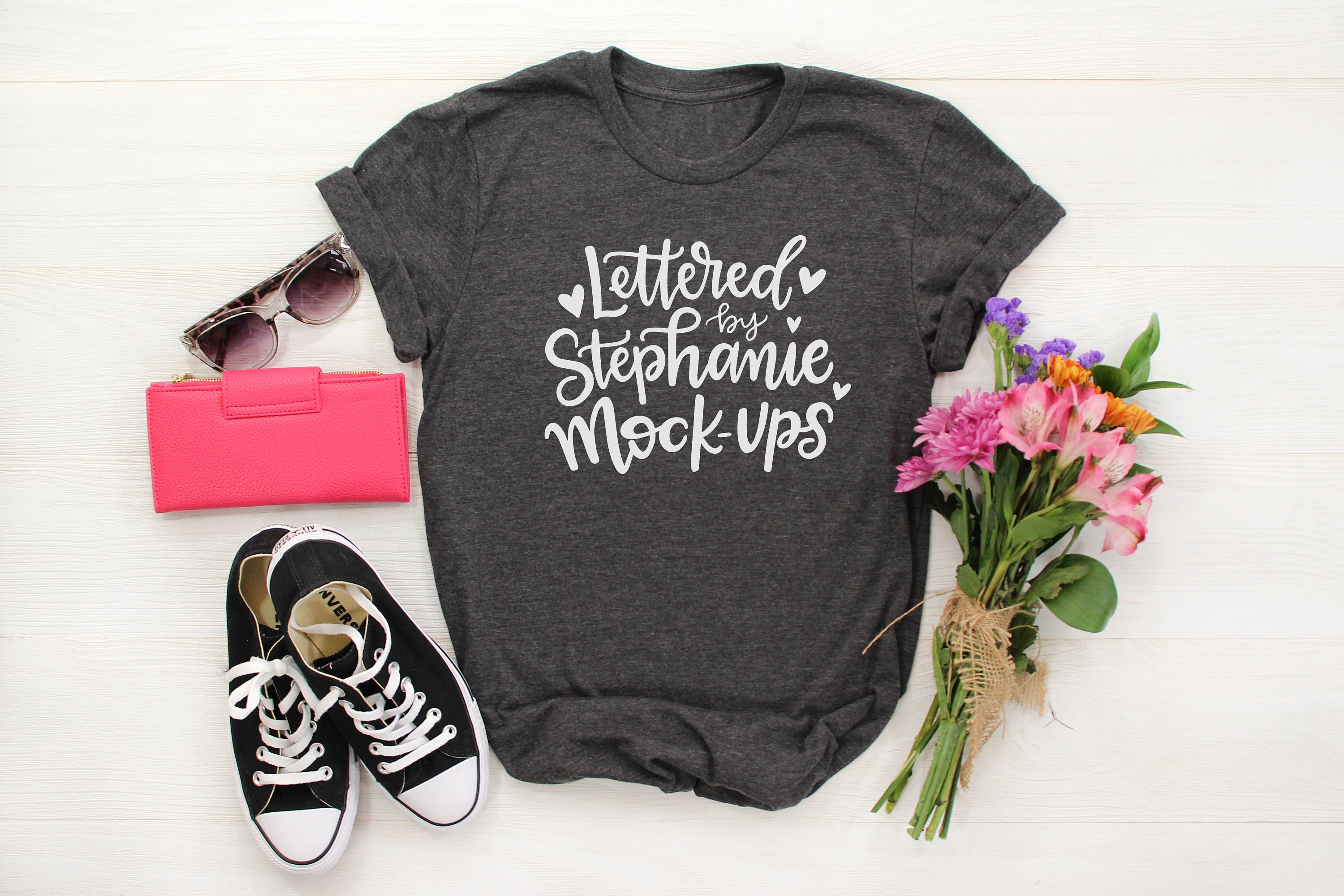 Download T-Shirt Mock Up No Tag Shirt Flat Lay Dark Gray Heather | Etsy