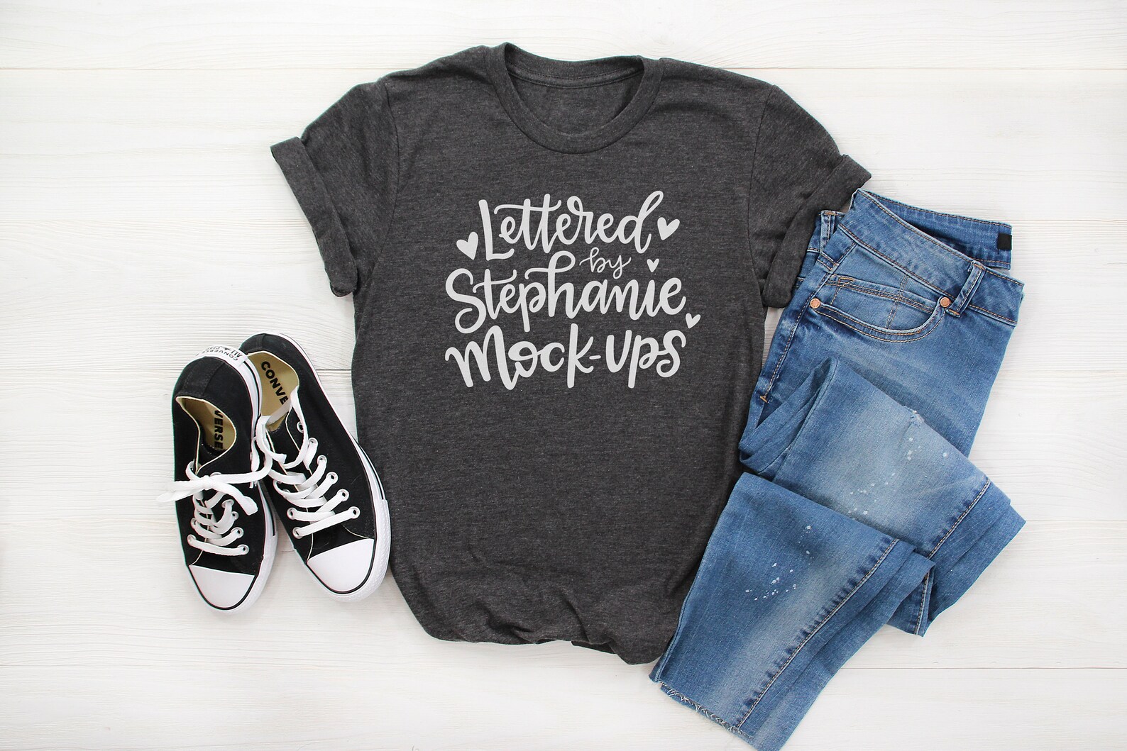 Download T-Shirt Mock Up No Tag Shirt Flat Lay Dark Gray Heather | Etsy