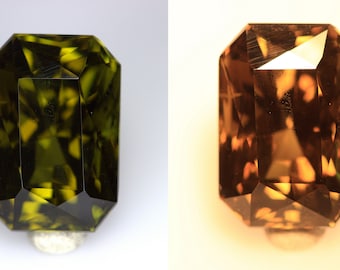 GIA Certified Natural Alexandrite 9,95 Karaat. Mooie kleurverandering. Groene tot paarsachtige bruine kleur. Verbazingwekkende kleurverandering. Zeer zeldzame edelsteen