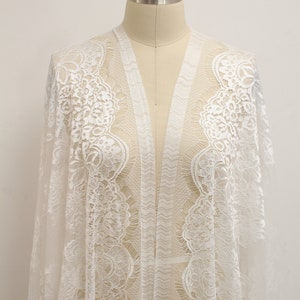Vintage French Chantilly Lace Fabric: Off-White Floral Bridal Lace (3 Meters)
