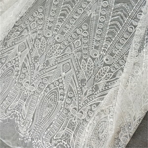 High Quality Shiny Sequin Lace Fabric, Tulle Embroidery Lace Fabric for Wedding Dress, New Style Lace Fabric By The Yard