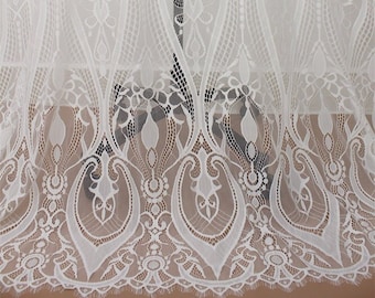 Off-White Eyelash Chantilly Lace Fabric, Bridal Wedding Veil, 3 Meters