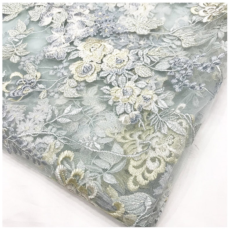 Evening Gown Fabric Tulle Embroidered Lace Fabric For Prom Dress Guipure Lace Fabric By The Yard New Floral Lace Fabric