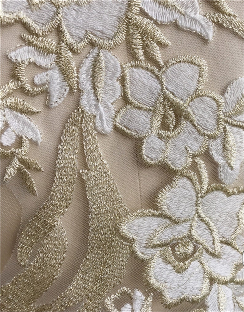 Elegant Tulle Embroidered Lace Applique Guipure Lace Applique Etsy