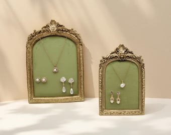 Goldrahmen Schmuck Display: Vintage Style Ohrring Halter, Halskette Vitrine, Boutique Decor
