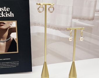 Support minimaliste pour boucles d'oreilles en or, présentoir à bijoux, présentoir pour boucles d'oreilles, organiseur de bijoux moderne (2 pièces)