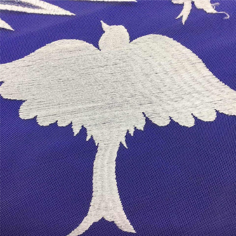 Soft French Lace Fabric By The Yard Tulle Guipure Lace Fabric for Bridal Wedding Dress Exquisite Embroidery Lace Fabric with Bird