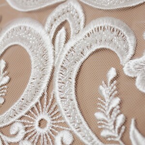Beaded Lace Fabric: Tulle Embroidery, Elegant Bridal Wedding Dress image 5