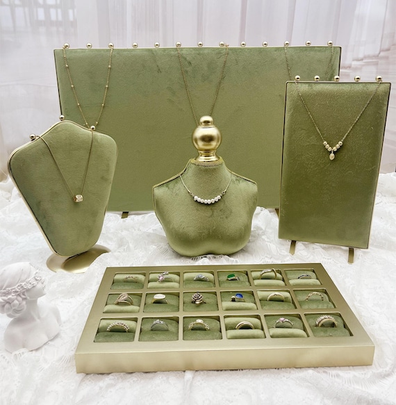 Velvet Jewelry Display Stand: Necklace, Ring & Earring Organizer