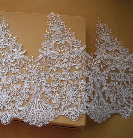 NEW Sell by Yard Alencon Lace Trim Corded Lace Trim Bridal - Etsy