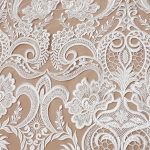 Beaded Lace Fabric: Tulle Embroidery, Elegant Bridal Wedding Dress image 6