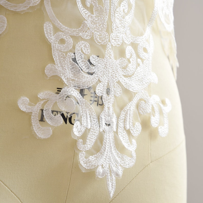 Mesh Flower Lace Trim Guipure Bridal Lace Trim,French Chantilly Lace Trim Tulle Embroidery Lace Trim