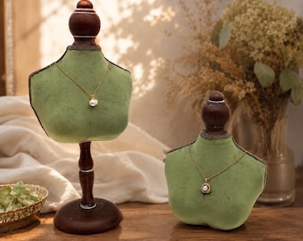 Elegant Suede Jewelry Display Stand: Necklace Holder Mannequin, Bust Model Display