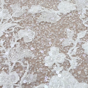 Luxury  Heavy Beaded Couture Lace Fabric for Wedding Dress,3D Beaded  Bridal Lace Fabric,Embroidery Beaded Lace,Wedding Gown Lace by Yard
