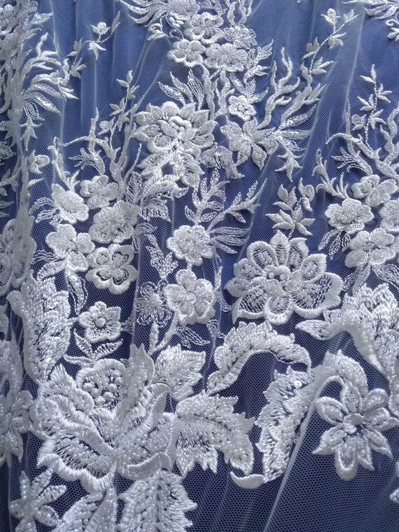 heavy embroidered lace fabric