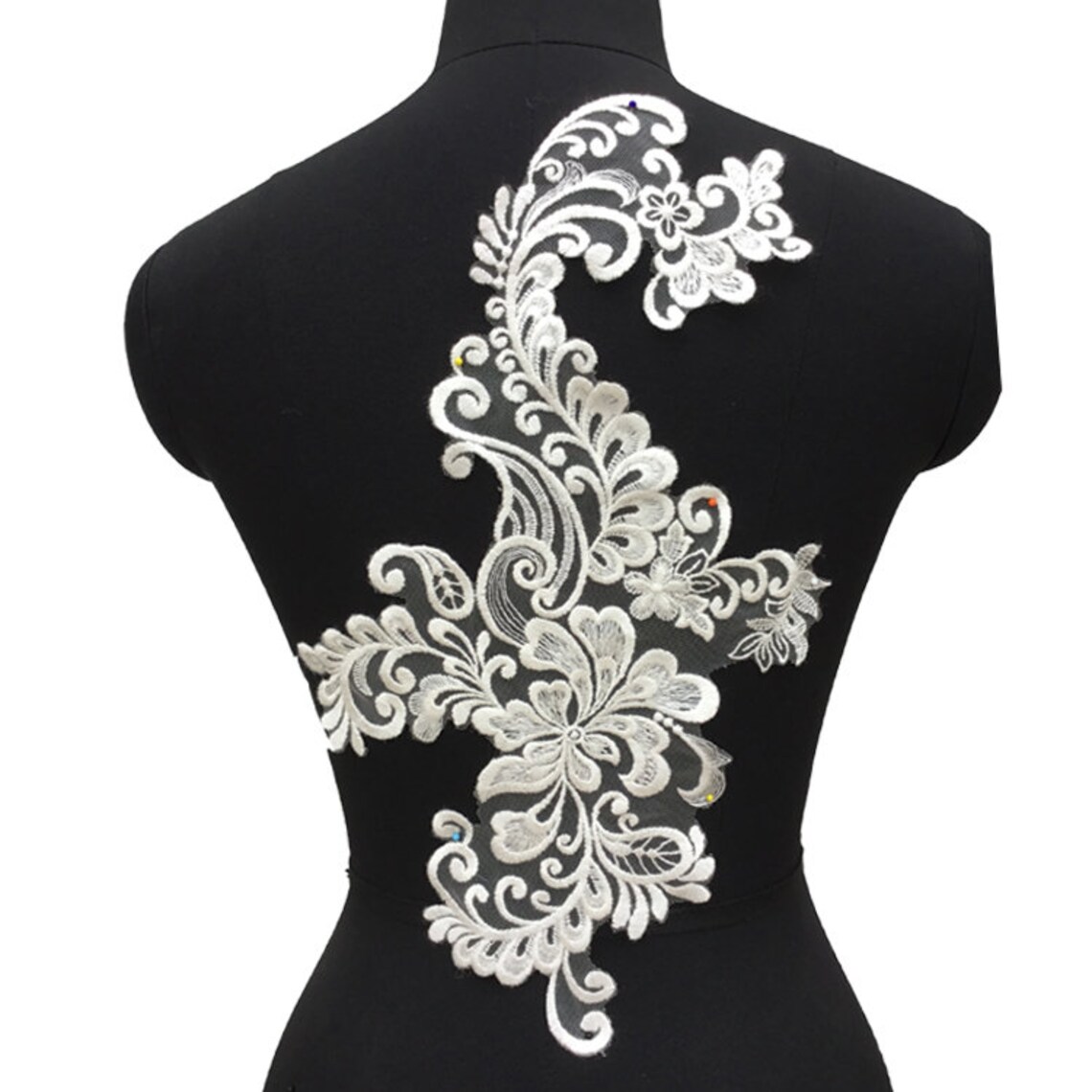 Embroidery Floral Lace Applique / Tulle Flower Lace Applique / Etsy