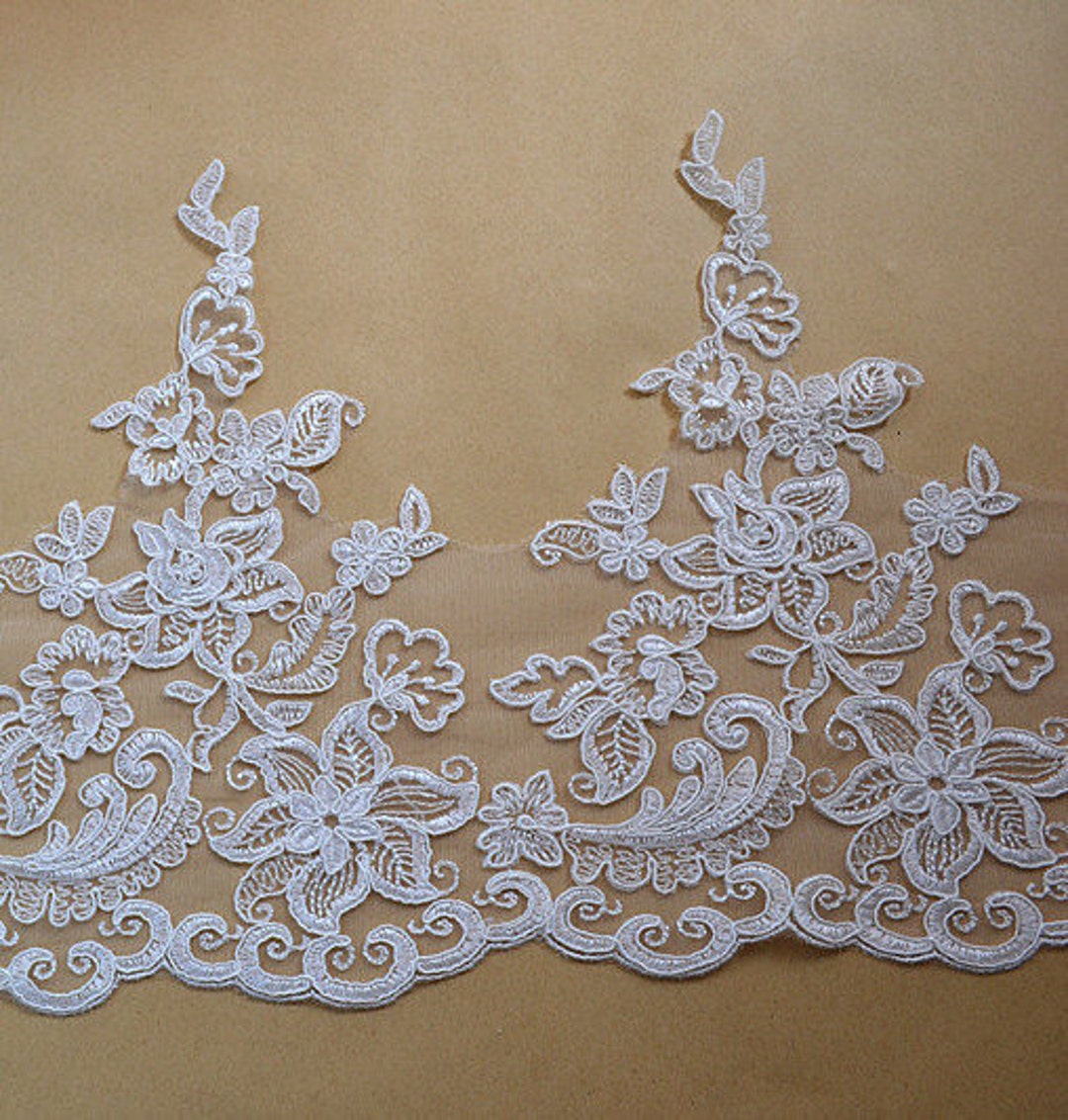 HOT Sell by the Yard Alencon Lace Trim Embroidery Floral - Etsy