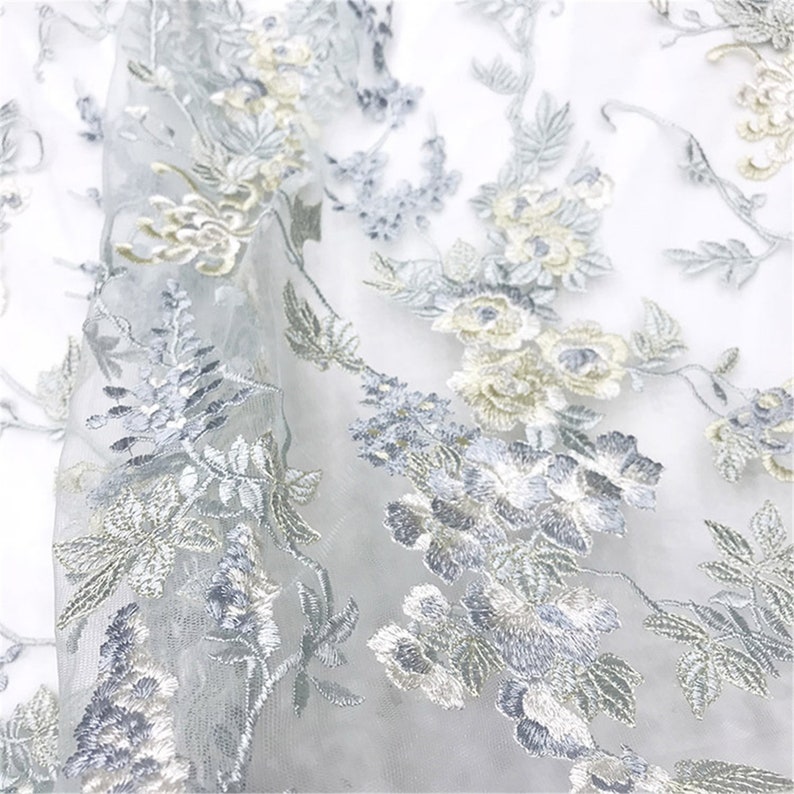 Evening Gown Fabric Tulle Embroidered Lace Fabric For Prom Dress Guipure Lace Fabric By The Yard New Floral Lace Fabric