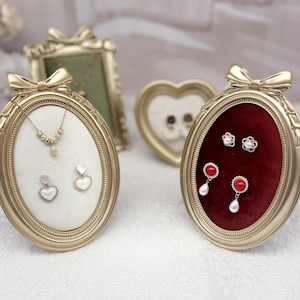 Goldrahmen Schmuckhalter Ohrring Vintage Style Hochzeit Flach Fotografie Schmuck Display Prop Mutter Geschenk für ihre Tochter Beste Geburtstag