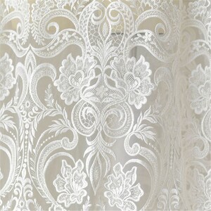 Beaded Lace Fabric: Tulle Embroidery, Elegant Bridal Wedding Dress image 9
