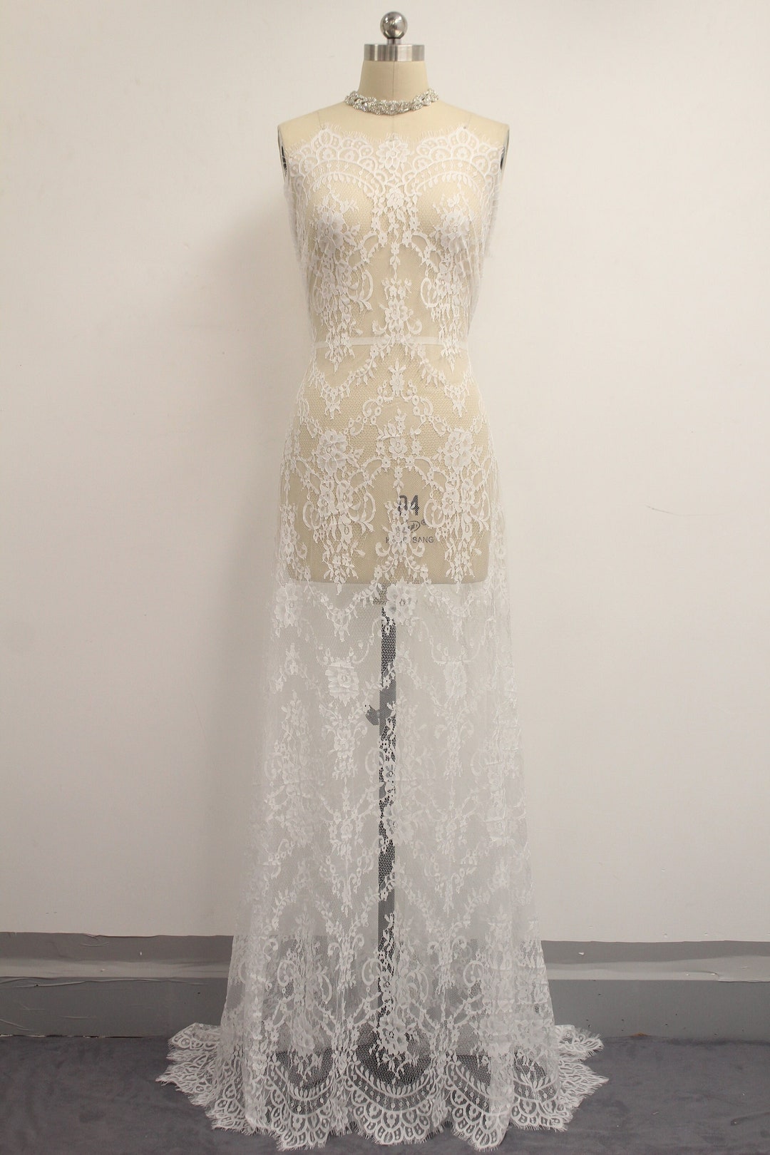 French Lace Fabric Eyelash Lace Wedding Dress Fabric, Bridal Veil Lace