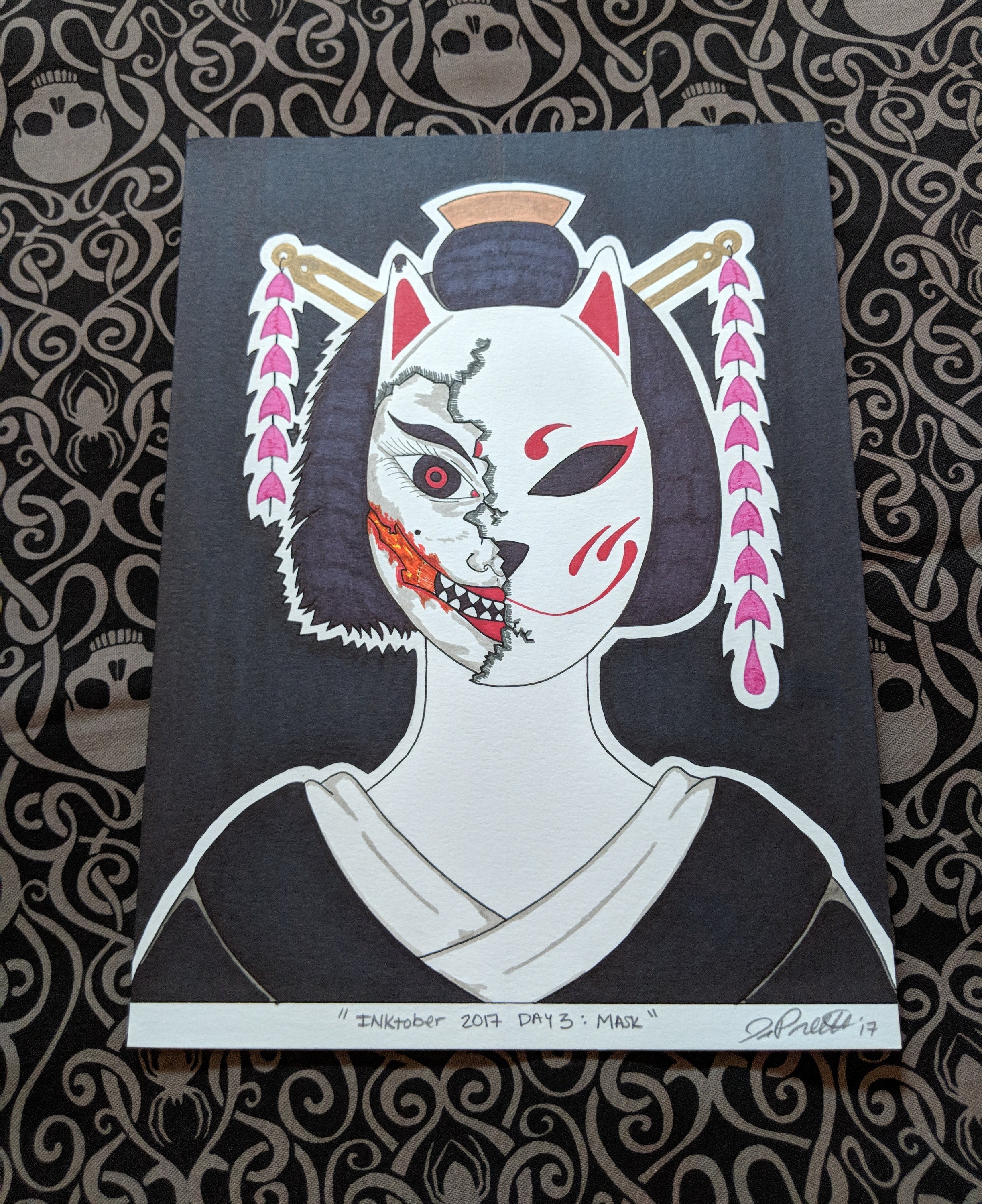 Original Artwork, Inktober '17: Mask - Etsy