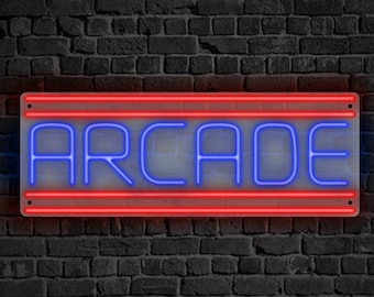 Retro Arcade LED Neon Sign – Customizable Man Cave Decor