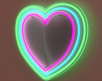 Triple Hearts Neon Sign, Custom Color Hearts for Girls Room Neon Sign, Valentines Day LED Neon Signs, Gift for Her