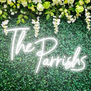 Neon Sign For Grass wall Customize Your Name Neon Sign, Perfect for Reception and Wedding Photo Backdrop image 1